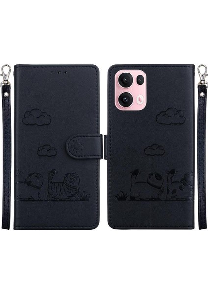 Reno 13 Pro Deri Cüzdan Kart Yuvası Tutucu Kedi Için Flip Case (Yurt Dışından)
