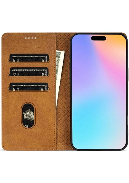 IPhone 16E Yan Cep Kart Yuvaları Manyetik Kapatma Çift Için Flip Case (Yurt Dışından)
