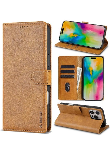 IPhone 16E Yan Cep Kart Yuvaları Manyetik Kapatma Çift Için Flip Case (Yurt Dışından)