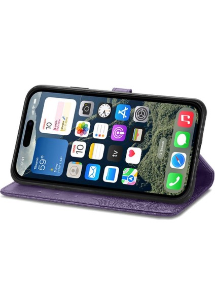 IPhone 16E Kılıf Deri Kılıf Kapak Kapak ile Uyumlu Darbeye Basit (Yurt Dışından)