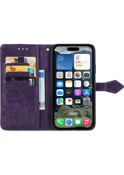 IPhone 16E Kılıf Deri Kılıf Kapak Kapak ile Uyumlu Darbeye Basit (Yurt Dışından)