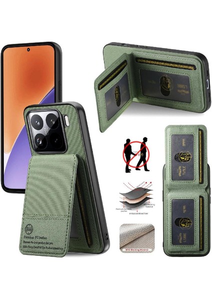 15 Darbeye Dayanıklı Deri Çanta Cüzdan Rfıd Engelleme Için Flip Case (Yurt Dışından)