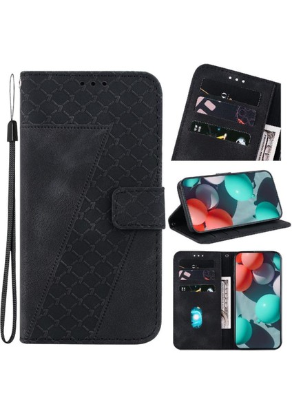 Poco F7 Pro Kart Yuvası Fonksiyonu Için Telefon Kılıfı Kabartmalı Desen Flip (Yurt Dışından)