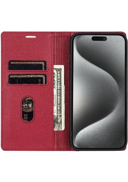 Iş Tarzı Durumda IPhone 16E Kart Tutucu Flip Case Için Darbeye (Yurt Dışından)