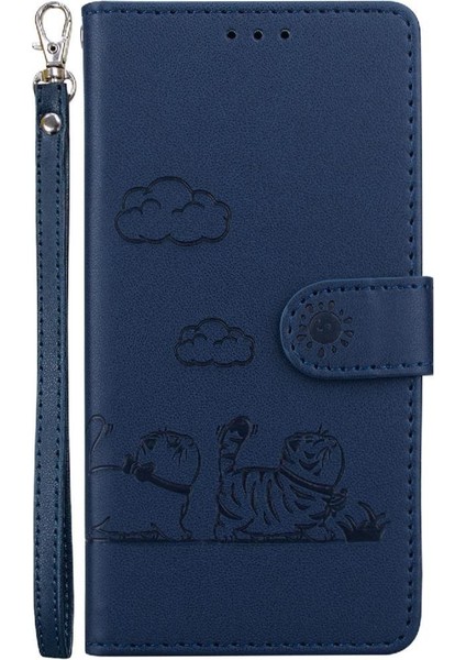 Galaxy S25 Kenar Deri Cüzdan Kart Yuvası Tutucu Kedi Için Flip Case (Yurt Dışından)