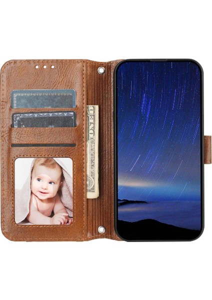 IPhone 16E Anti Scratch Manyetik Kapatma Kart Tutucu Pu Için Flip Case (Yurt Dışından)