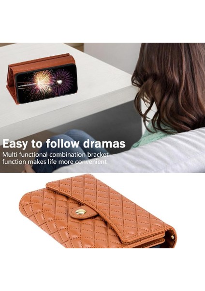 IPhone 16E Pu Deri Crossbody ve Bilek Kayışı 7 Kart Için Flip Case (Yurt Dışından)