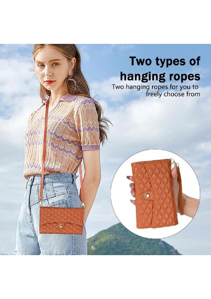 IPhone 16E Pu Deri Crossbody ve Bilek Kayışı 7 Kart Için Flip Case (Yurt Dışından)