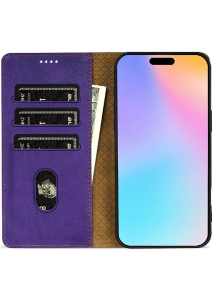 IPhone 16E Yan Cep Kart Yuvaları Manyetik Kapatma Çift Için Flip Case (Yurt Dışından)