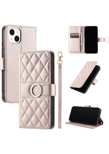 IPhone 14 Plus Koruyucu Kart Yuvaları Tutucu Pu Deri Bilek Için Flip Case (Yurt Dışından)