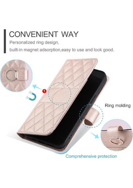 IPhone 14 Plus Koruyucu Kart Yuvaları Tutucu Pu Deri Bilek Için Flip Case (Yurt Dışından)