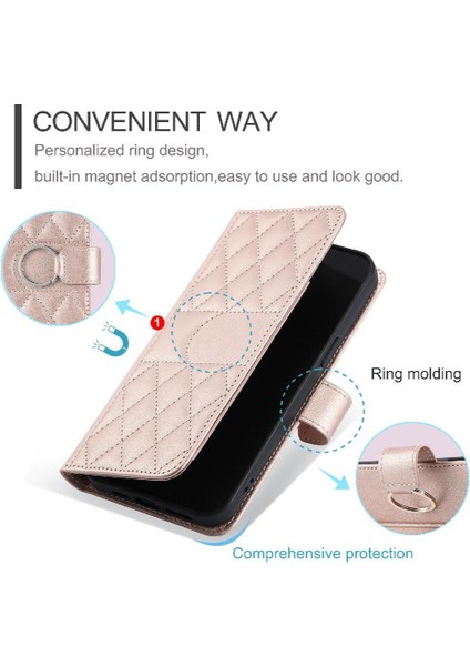 IPhone 15 Pro Kart Yuvaları Tutucu Pu Deri Bilek Kayışı Için Flip Case (Yurt Dışından)