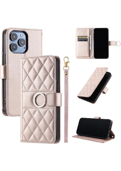 IPhone 15 Pro Kart Yuvaları Tutucu Pu Deri Bilek Kayışı Için Flip Case (Yurt Dışından)