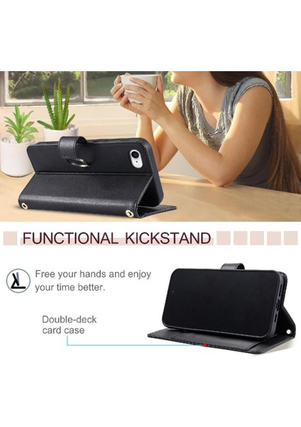IPhone 16 Pro Max Manyetik Pu Deri Kart Yuvaları Tutucu Için Flip Case (Yurt Dışından)