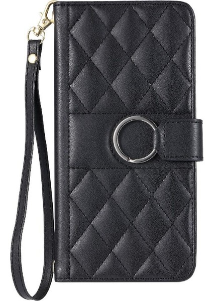 IPhone 14 Pro Max Bilek Kayışı Pu Deri Kart Yuvaları Tutucu Için Flip Case (Yurt Dışından)