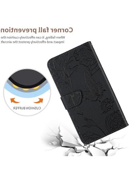 IPhone 16E Deri Cüzdan Kelebekler ve Çiçekler Için Flip Case Yumuşak Pu &amp; (Yurt Dışından)