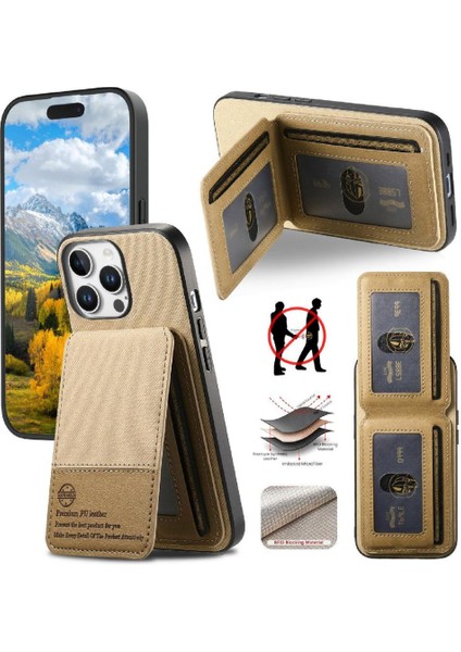 IPhone 14 Pro Kılıf Cüzdan Deri Kılıf Darbeye Dayanıklı Rfıd ile Uyumlu (Yurt Dışından)