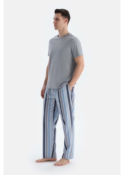 Multicolor Çizgili Dokuma Pantolon