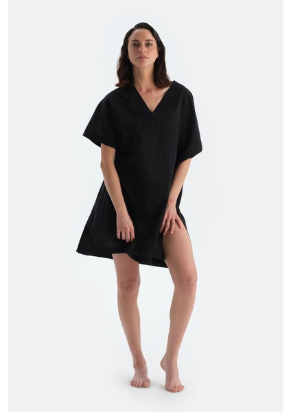 Siyah Kısa Kol Elbise