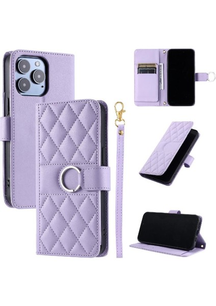 IPhone 15 Pro Max Kart Yuvaları Tutucu Bilek Kayışı Manyetik Pu Için Flip Case (Yurt Dışından)