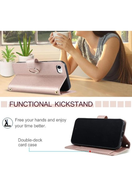 IPhone 15 Pro Max Kart Yuvaları Tutucu Bilek Kayışı Manyetik Pu Için Flip Case (Yurt Dışından)