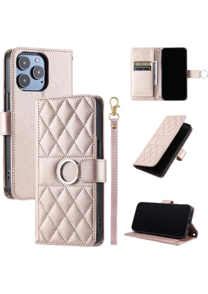 IPhone 15 Pro Max Kart Yuvaları Tutucu Bilek Kayışı Manyetik Pu Için Flip Case (Yurt Dışından)