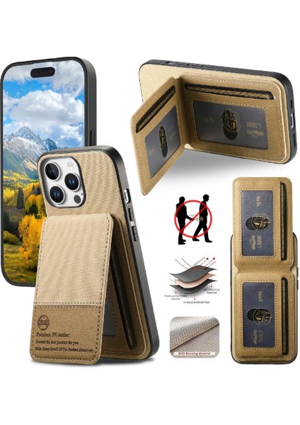 IPhone 12 Pro Vaka Cüzdan Rfıd Engelleme Deri Çanta ile Uyumlu (Yurt Dışından)