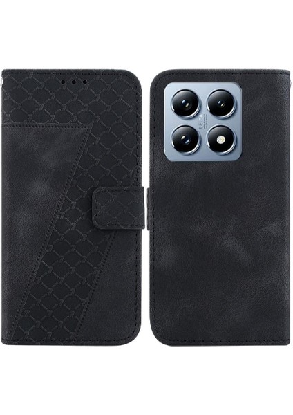 Telefon Kılıfı Için 14T Kabartmalı Desen Cüzdan Flip Folio Kapak Pu (Yurt Dışından)