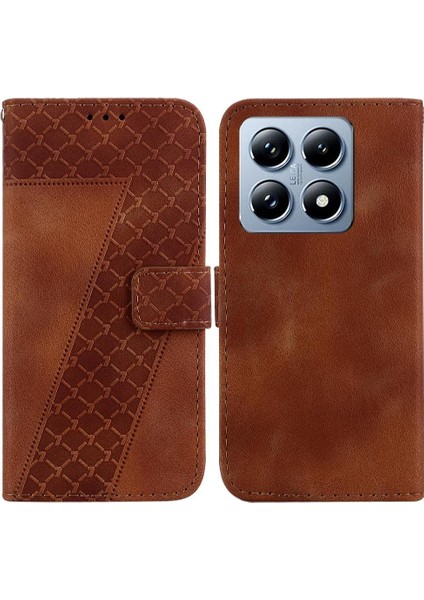 Telefon Kılıfı Için 14T Kabartmalı Desen Cüzdan Flip Folio Kapak Pu (Yurt Dışından)