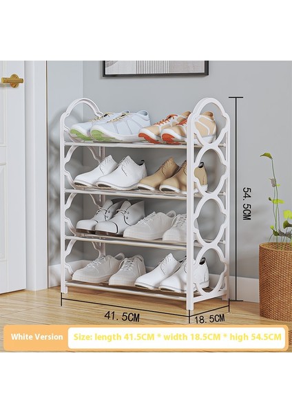 Ayakkabı Saklama Ev Katlanabilir Ayakkabı Saklama Rafı Yatakhane Toz Geçirmez Raf Basit Dantel Dört Katmanlı Ayakkabı Rafı (Yurt Dışından)