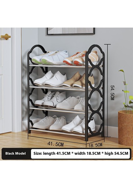 Ayakkabı Saklama Ev Katlanabilir Ayakkabı Saklama Rafı Yatakhane Toz Geçirmez Raf Basit Dantel Dört Katmanlı Ayakkabı Rafı (Yurt Dışından)