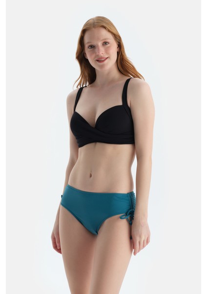 Petrol Mavi Yanı Büzgülü Bikini Alt fırsatları