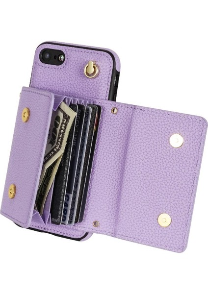IPhone Se3 Akordeon Kart Cüzdan Kılıf Manyetik Kapatma Pu ile Uyumlu (Yurt Dışından)