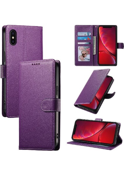 IPhone X/xs Kılıf Darbeye Dayanıklı Manyetik Kapatma Kart Yuvaları ile Uyumlu (Yurt Dışından)