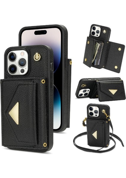 IPhone 13 Pro Max Akordeon Kart Cüzdan Kılıf Kart Tutucu ile Uyumlu (Yurt Dışından)