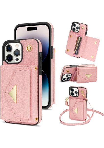 IPhone 15 Pro Max Akordeon Kart Cüzdan Kılıf Pu Deri ile Uyumlu (Yurt Dışından)