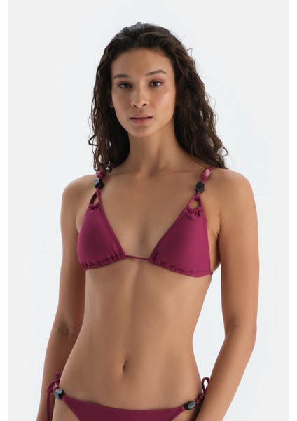 Vişne Üçgen Küçük Bikini Üst