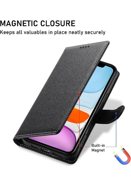 IPhone 11 Pro Kılıf Kart Yuvaları Manyetik Kapatma Günlük Kullanım ile Uyumlu (Yurt Dışından)