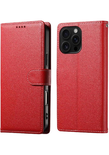 IPhone 16 Pro Vaka Günlük Kullanım Kart Yuvaları Manyetik Kapatma ile Uyumlu (Yurt Dışından)