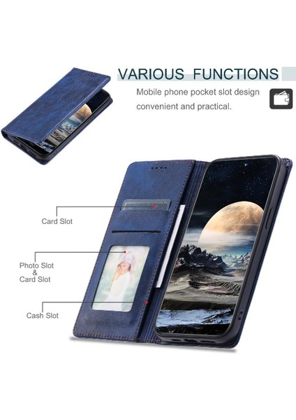 IPhone 13 Mini Pu Deri Ince Cüzdan Kart Yuvaları Tutucu Için Flip Case (Yurt Dışından)