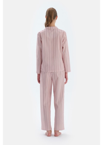 Açık Pembe Çizgili Dokuma Pantolon fiyatları