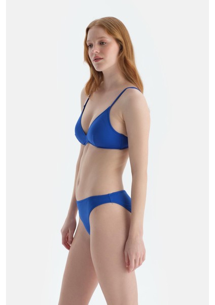 Sax Mavisi Üçgen Küçük Bikini Üst modelleri