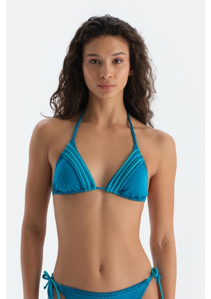 Açık Petrol Üçgen Küçük Bikini Üst