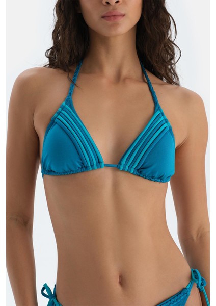 Açık Petrol Üçgen Küçük Bikini Üst indirimleri