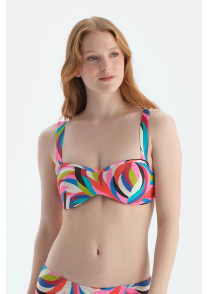 Multicolor Balenli Bikini Üst