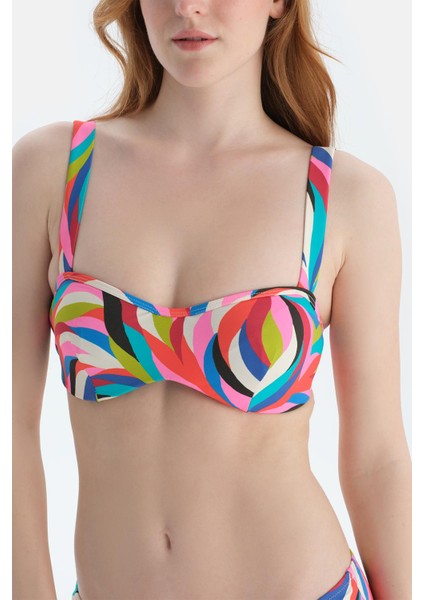 Multicolor Balenli Bikini Üst