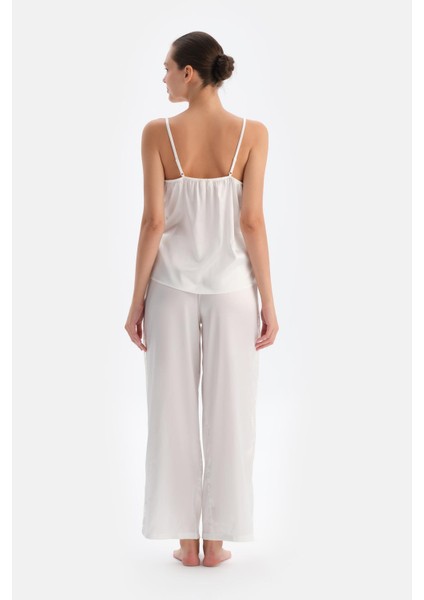 Beyaz Dantel Detaylı Saten Brıde Pantolon fiyatları
