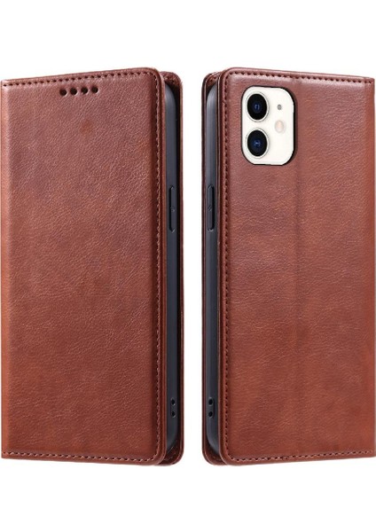 IPhone 12 Pu Deri Koruyucu Kart Yuvaları Tutucu Ince Için Flip Case (Yurt Dışından)