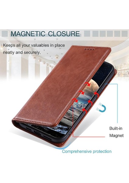 IPhone 12 Pu Deri Koruyucu Kart Yuvaları Tutucu Ince Için Flip Case (Yurt Dışından)