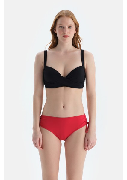 Kırmızı Yanı Büzgülü Bikini Alt fiyatları